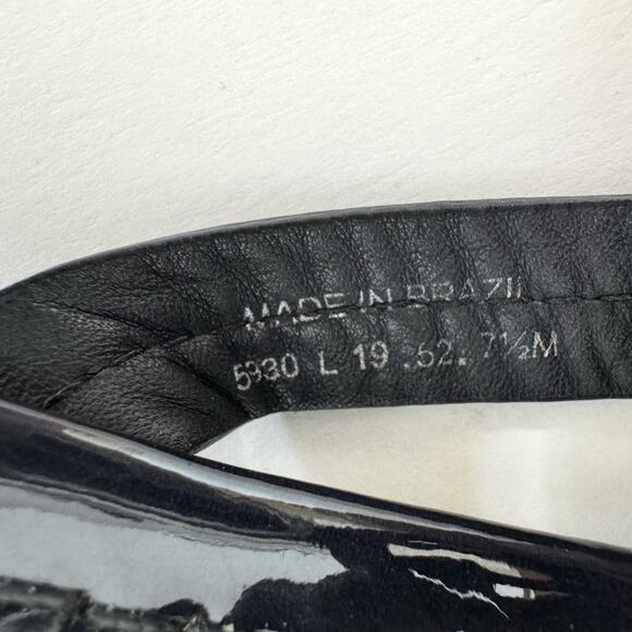 Tory Burch Miller Sandal Slippers Navy Tea Rose Patent Leather Logo 7.5M - Picture 12 of 12